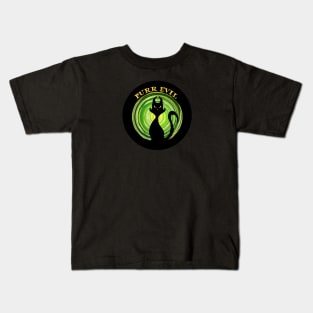 Purr evil black cat Kids T-Shirt